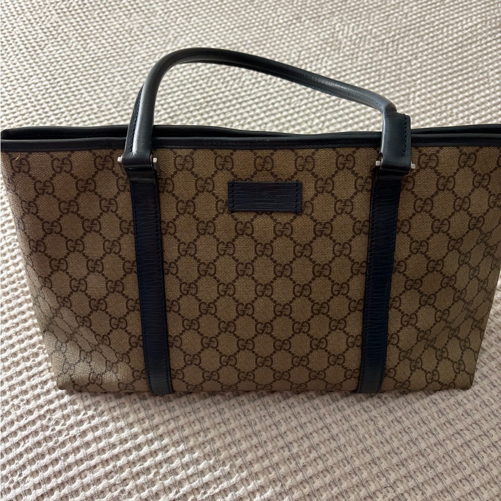 Gucci Brown and Black Monogram Handbag